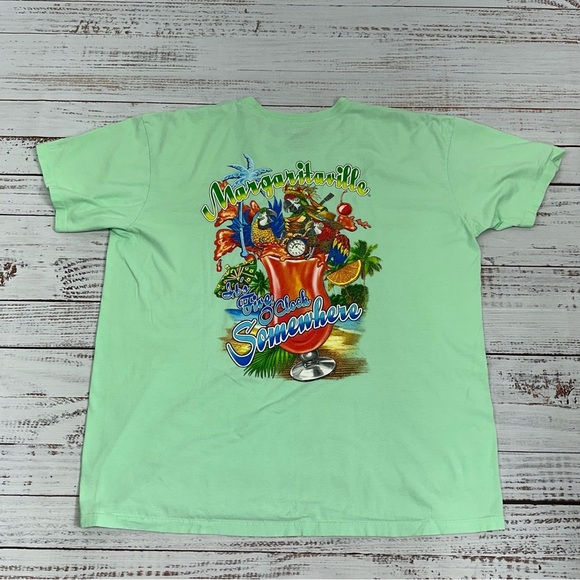 Margaritaville XL Mint Green It’s 5 O’Clock Somewhere Hollywood Beach FL T-Shirt - Picture 2 of 11